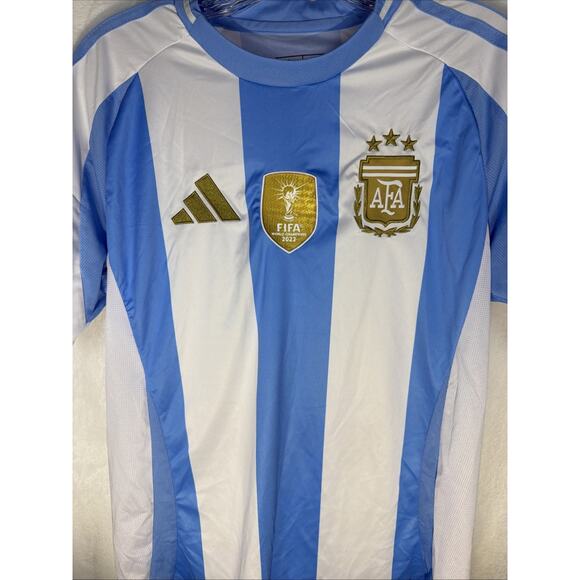 Adidas Argentina 3-Star Home Soccer Jersey Size Small FIFA World Champions Messi - Picture 1 of 9
